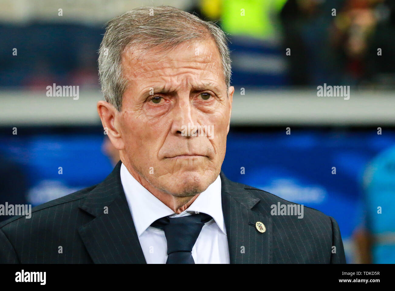 Belo Horizonte, Brazil. 16th June, 2019. Oscar Tabárez, coach of Uruguay, during a match between Uruguay and Ecuador, valid for the group stage of the Copa America 2019, held this Sunday (16) at the Estádio do Mineirão in Belo Horizonte, MG. Credit: Dudu Macedo/FotoArena/Alamy Live News Stock Photo