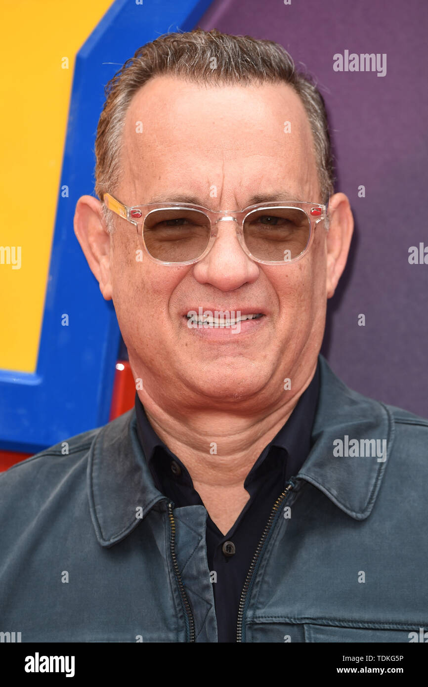 London, UK. 16th June, 2019. LONDON, UK. June 16, 2019: Tom Hanks arriving for the 'Toy Story 4' premiere at the Odeon Luxe, Leicester Square, London. Picture: Steve Vas/Featureflash Credit: Paul Smith/Alamy Live News Stock Photo