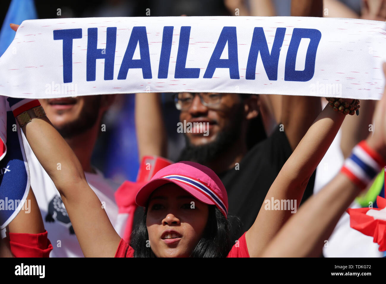 Nice, France. 16th June, 2019. Thailand fans Football/Soccer : Thailand Supporter after the FIFA Women's World Cup France 2019 group F match between Sweden and Thailand at Stade de Nice in Nice, France . Credit: AFLO/Alamy Live News Stock Photo