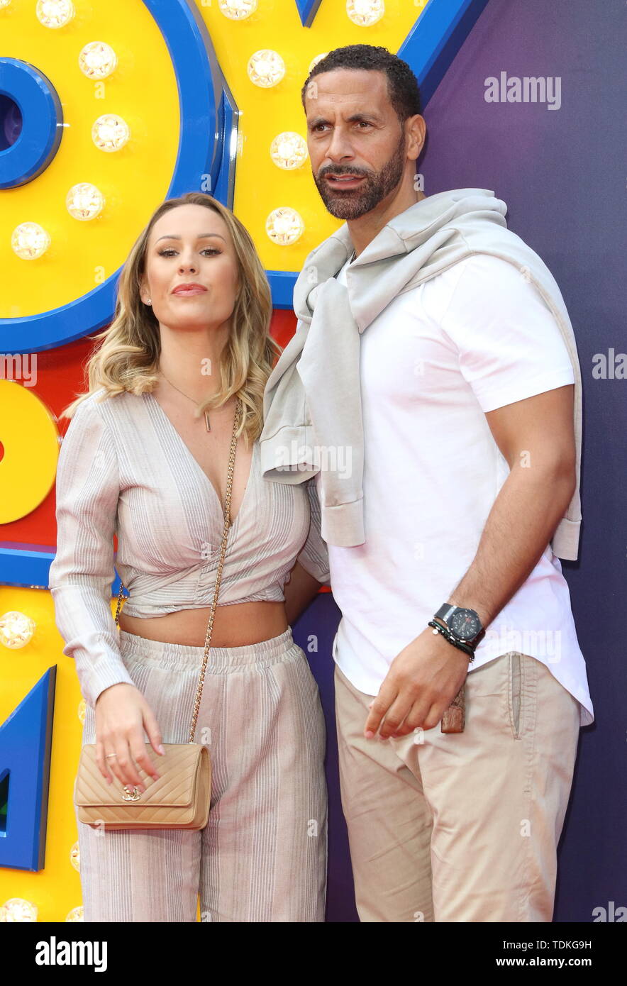 London, UK. 16th June, 2019. Rio Ferdinand and Kate Wright attend the European Premiere of Toy Story 4 at Odeon Luxe, Leicester Square in London. Credit: SOPA Images Limited/Alamy Live News Stock Photo