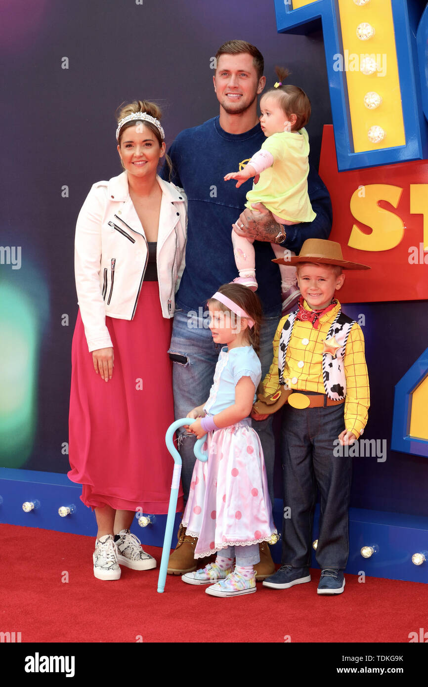 London, UK. 16th June, 2019. Jacqueline Jossa and family attend the European Premiere of Toy Story 4 at Odeon Luxe, Leicester Square in London. Credit: SOPA Images Limited/Alamy Live News Stock Photo