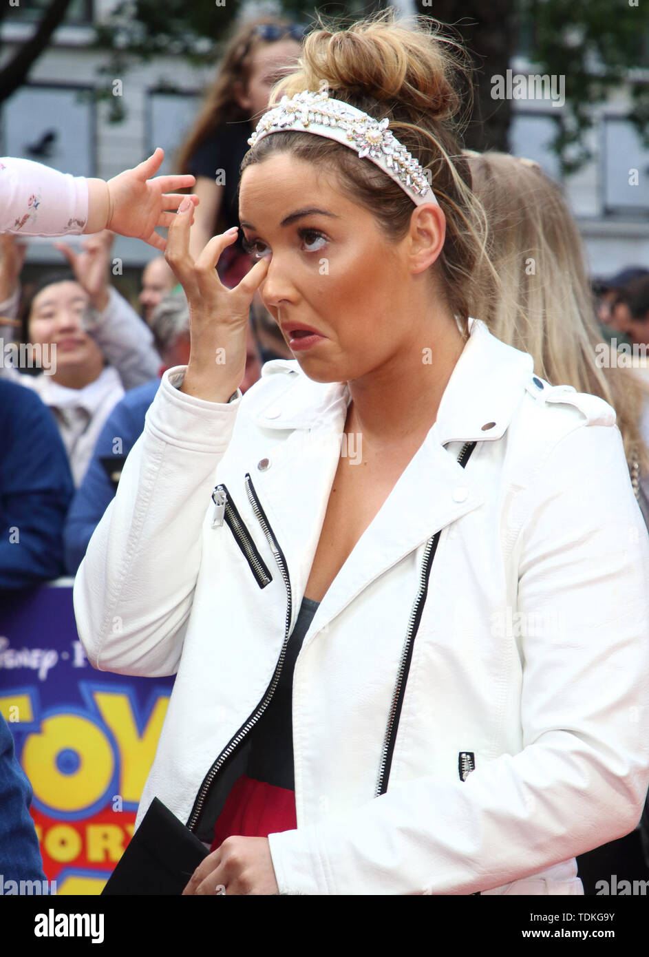 London, UK. 16th June, 2019. Jacqueline Jossa attends the European Premiere of Toy Story 4 at Odeon Luxe, Leicester Square in London. Credit: SOPA Images Limited/Alamy Live News Stock Photo