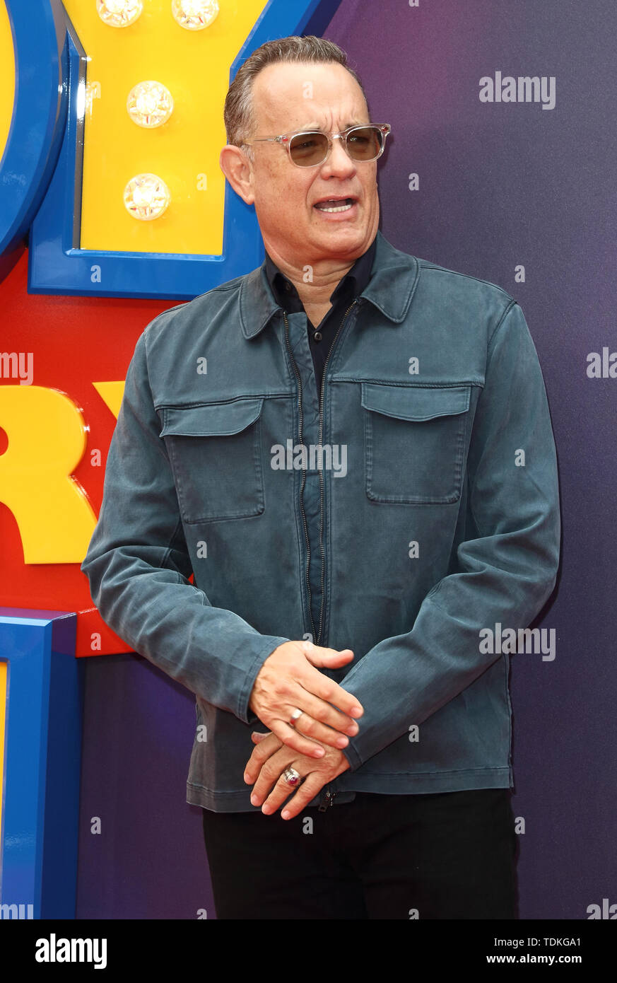 London, UK. 16th June, 2019. Tom Hanks attends the European Premiere of Toy Story 4 at Odeon Luxe, Leicester Square in London. Credit: SOPA Images Limited/Alamy Live News Stock Photo