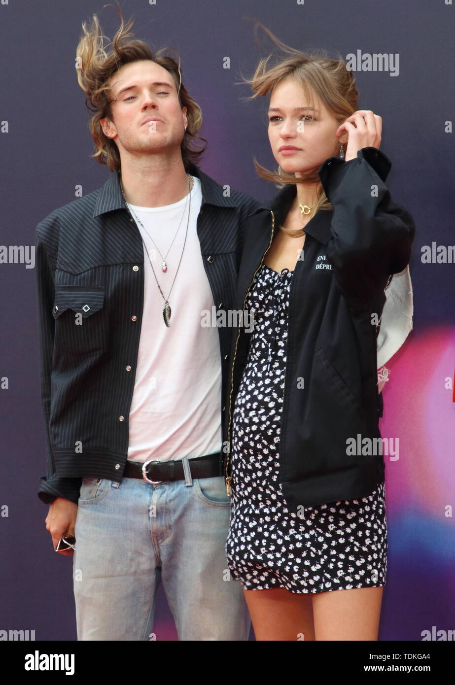 London, UK. 16th June, 2019. Dougie Poynter and Maddy Elmer attend the European Premiere of Toy Story 4 at Odeon Luxe, Leicester Square in London. Credit: SOPA Images Limited/Alamy Live News Stock Photo