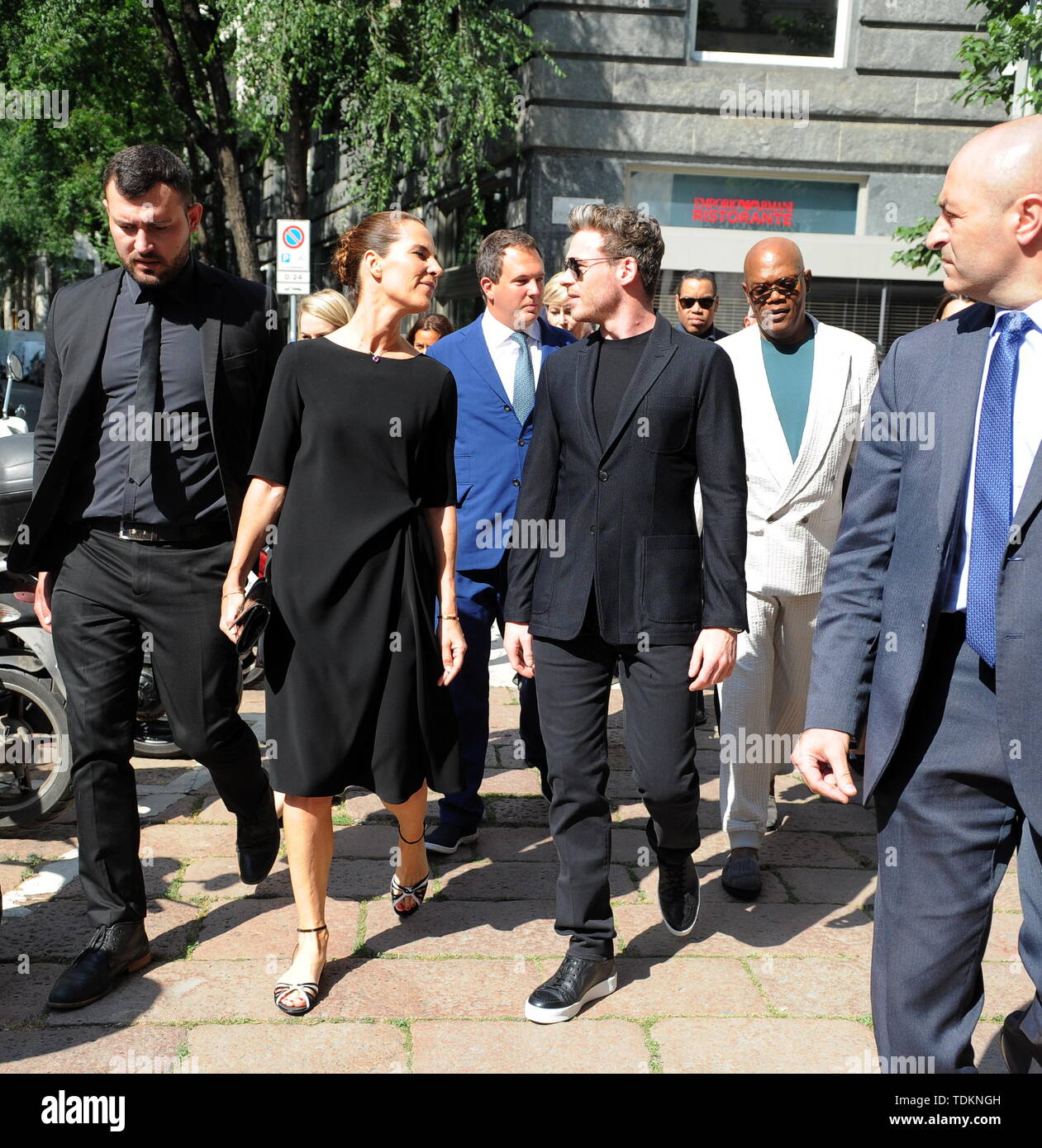 Milan Italy. 17th June 2019. Richard Madden leaves the hotel to