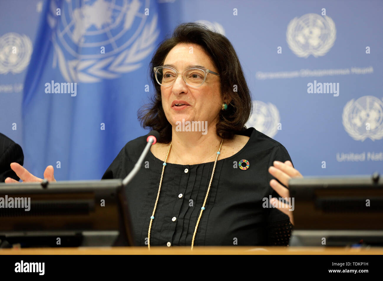 New York, NY, USA. 17th June, 2019. United Nations, UN headquarters in New  York. 17th June, 2019. Maria-Francesca Spatolisano, Assistant  Secretary-General for Policy Coordination and Inter-Agency Affairs in the  UN Department of