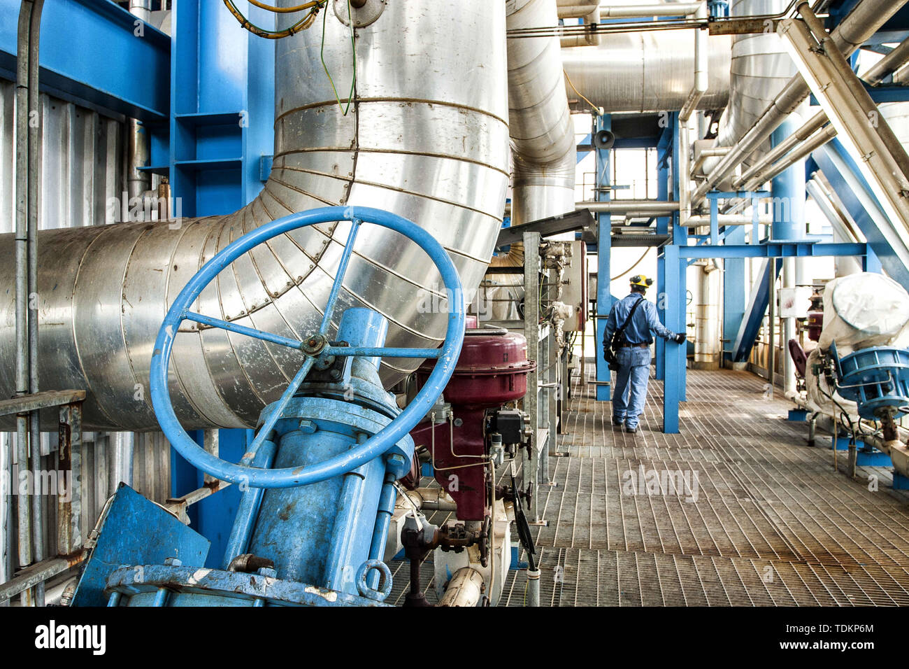 Colon, Panama. 31st Aug, 2011. A man seen working at the Bahia las Minas Thermal Power Plant, a coal-fired thermal power station in Colon. Credit: Ricardo Ribas/SOPA Images/ZUMA Wire/Alamy Live News Stock Photo