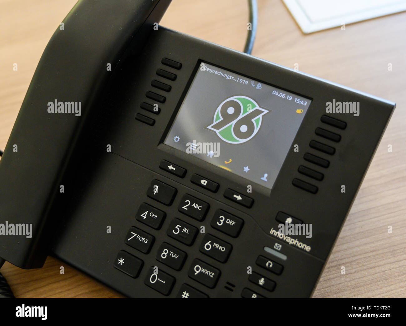 Hanover Germany 04th June 19 In The Clubhouse Of The Sports Club Hannover 96 There Is A Telephone With The Logo Of The Club Credit Christophe Gateau Dpa Alamy Live News Stock Photo Hanover Germany 04th June 19 In The Clubhouse Of The Sports Club Hannover 96 There Is A Telephone With The Logo Of The Club Credit Christophe Gateau Dpa Alamy Live News Stock Photo