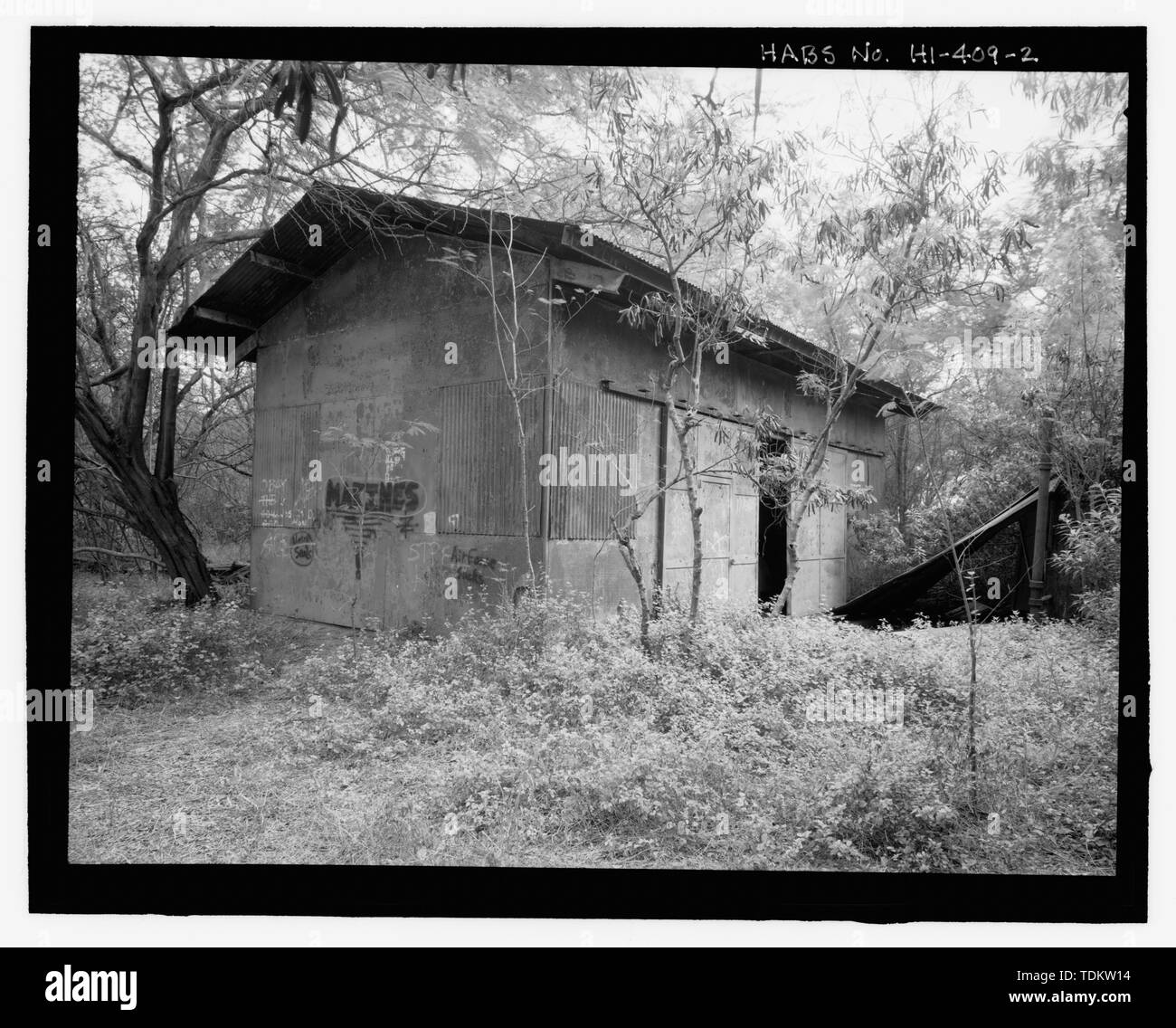 Oblique exterior view of north end and west side U.S. Naval Base