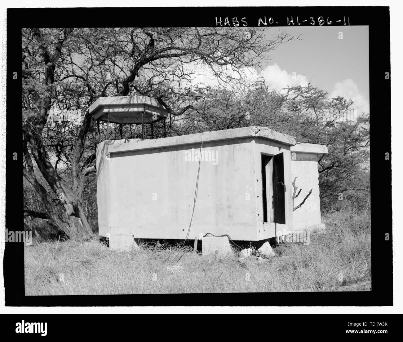 Oblique Of Mine Observation Tower Building Showing Entry Door And