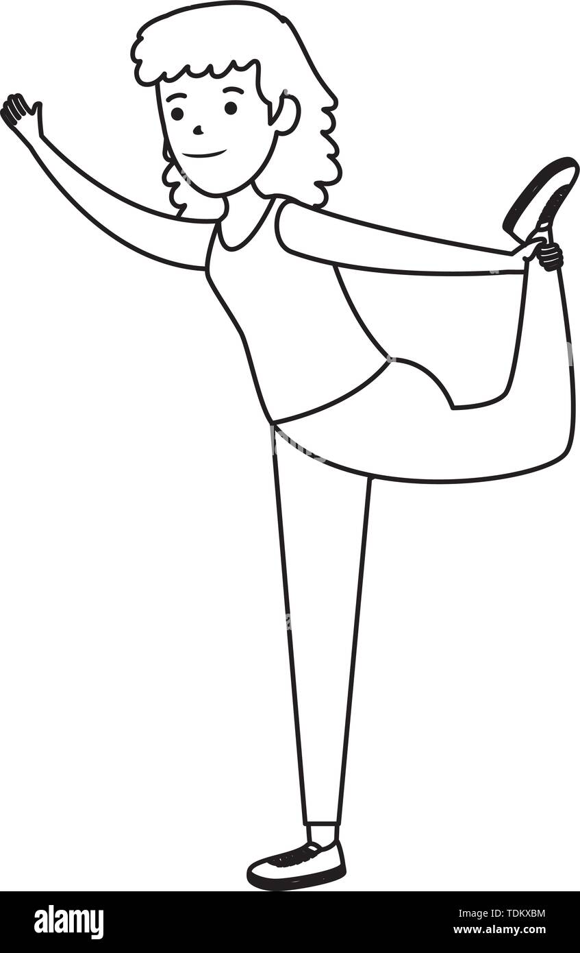happy athletic girl practicing exercice Stock Vector Image & Art - Alamy
