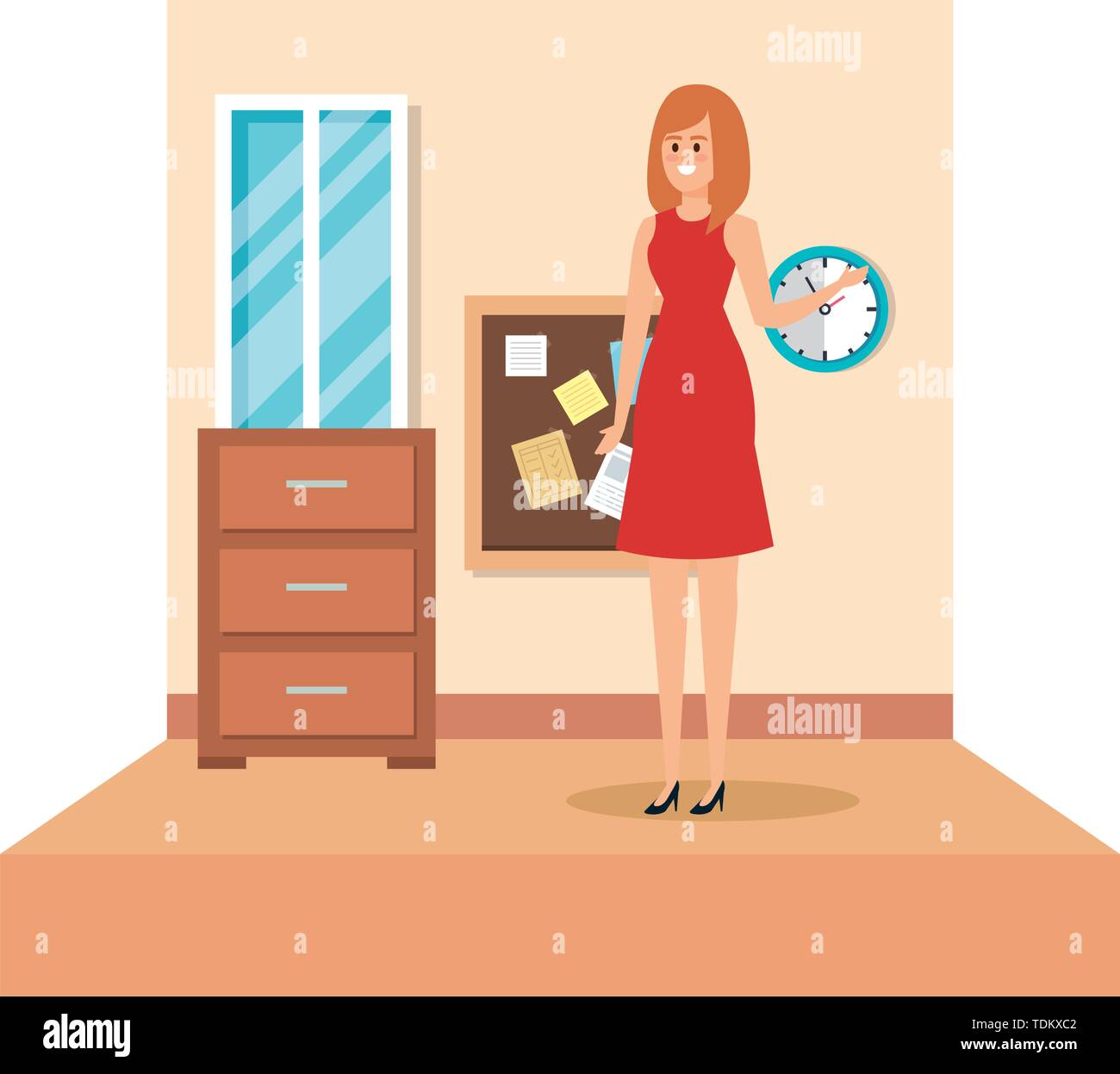 female teacher in school classroom Stock Vector Image & Art - Alamy