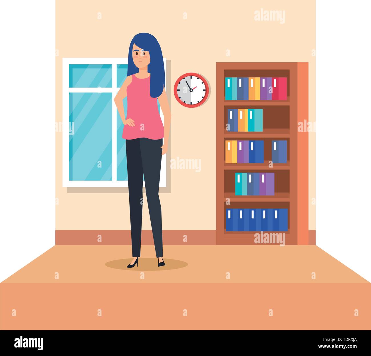 female teacher in school classroom Stock Vector Image & Art - Alamy