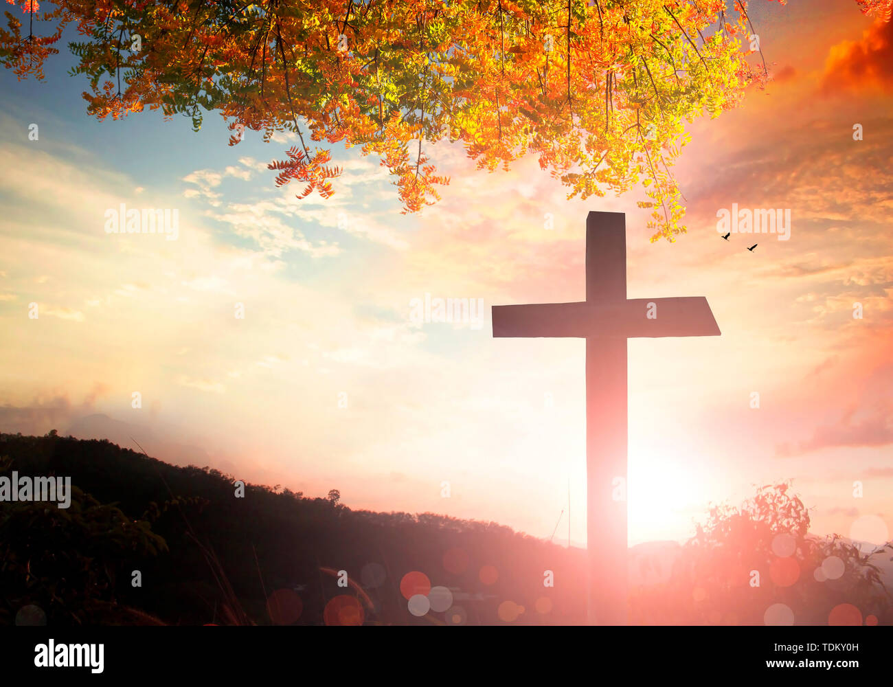 Christmas concept: Cross of Christ Jesus Stock Photo - Alamy