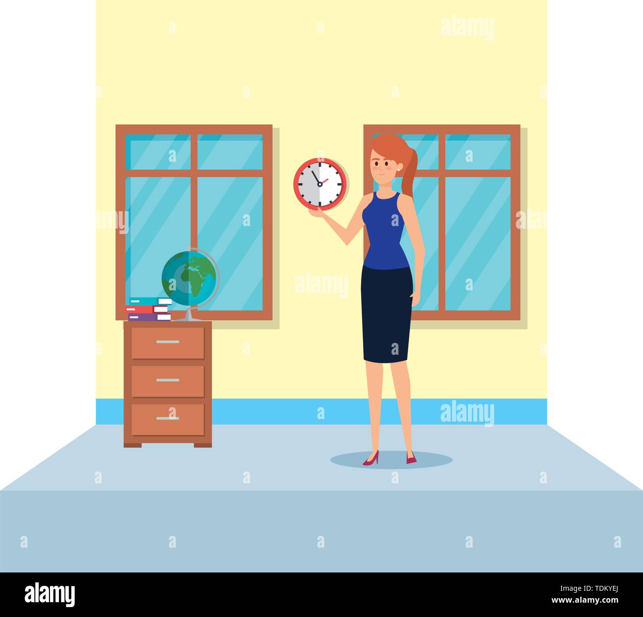 female teacher in school classroom Stock Vector Image & Art - Alamy