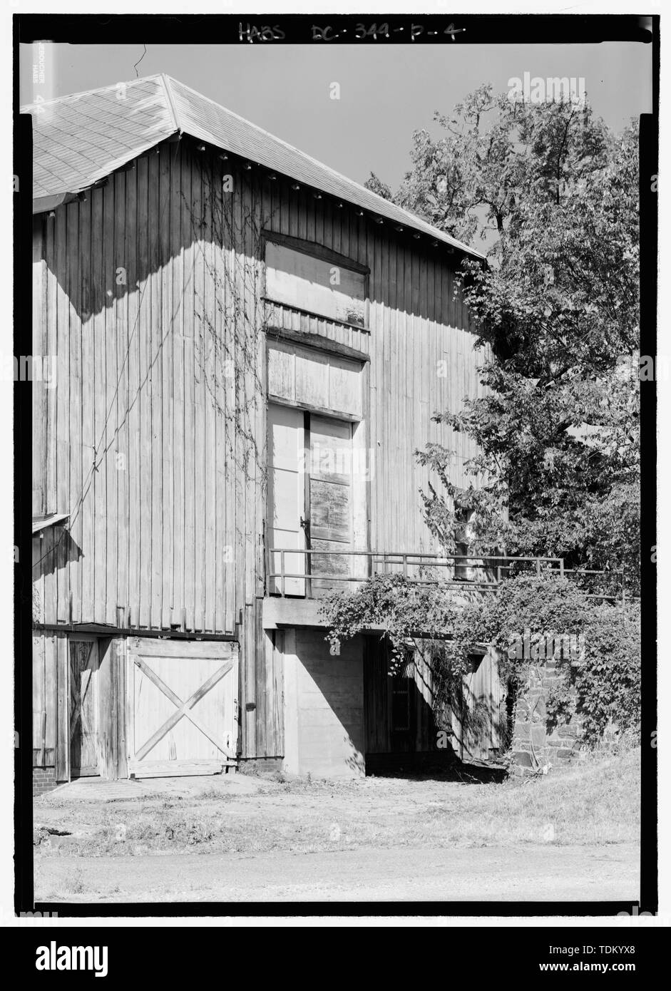 Oblique view of south elevation St. Elizabeths Hospital, Cow Barn