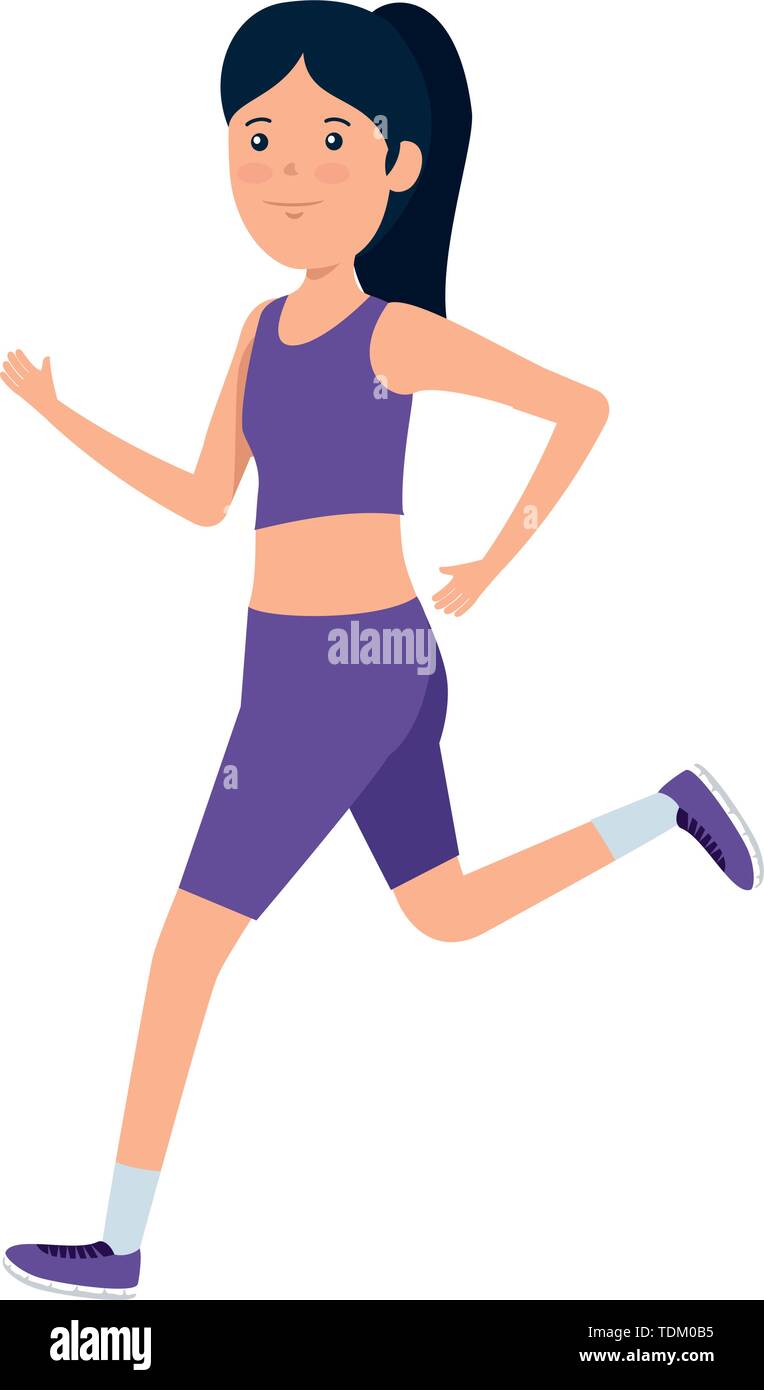 happy athletic girl running sport Stock Vector Image & Art - Alamy