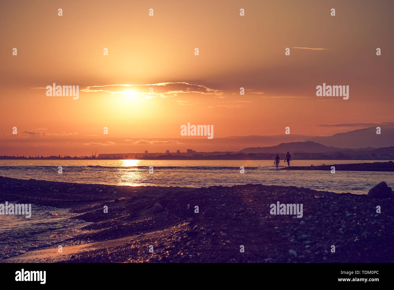 Beautiful sunset sea coast hi-res stock photography and images - Alamy