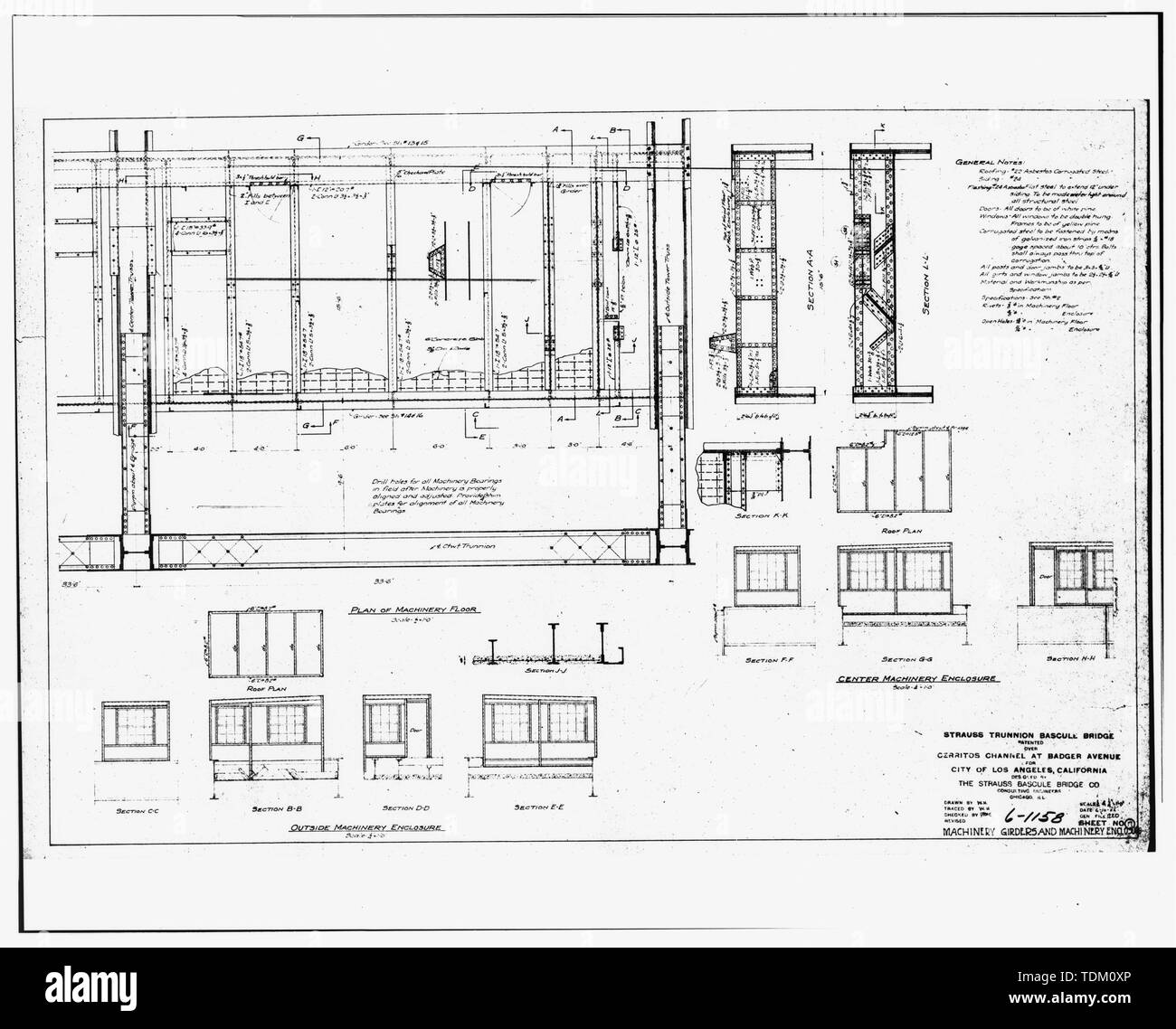 Original engineering drawings sheet 17- Machinery Girders and Machinery ...