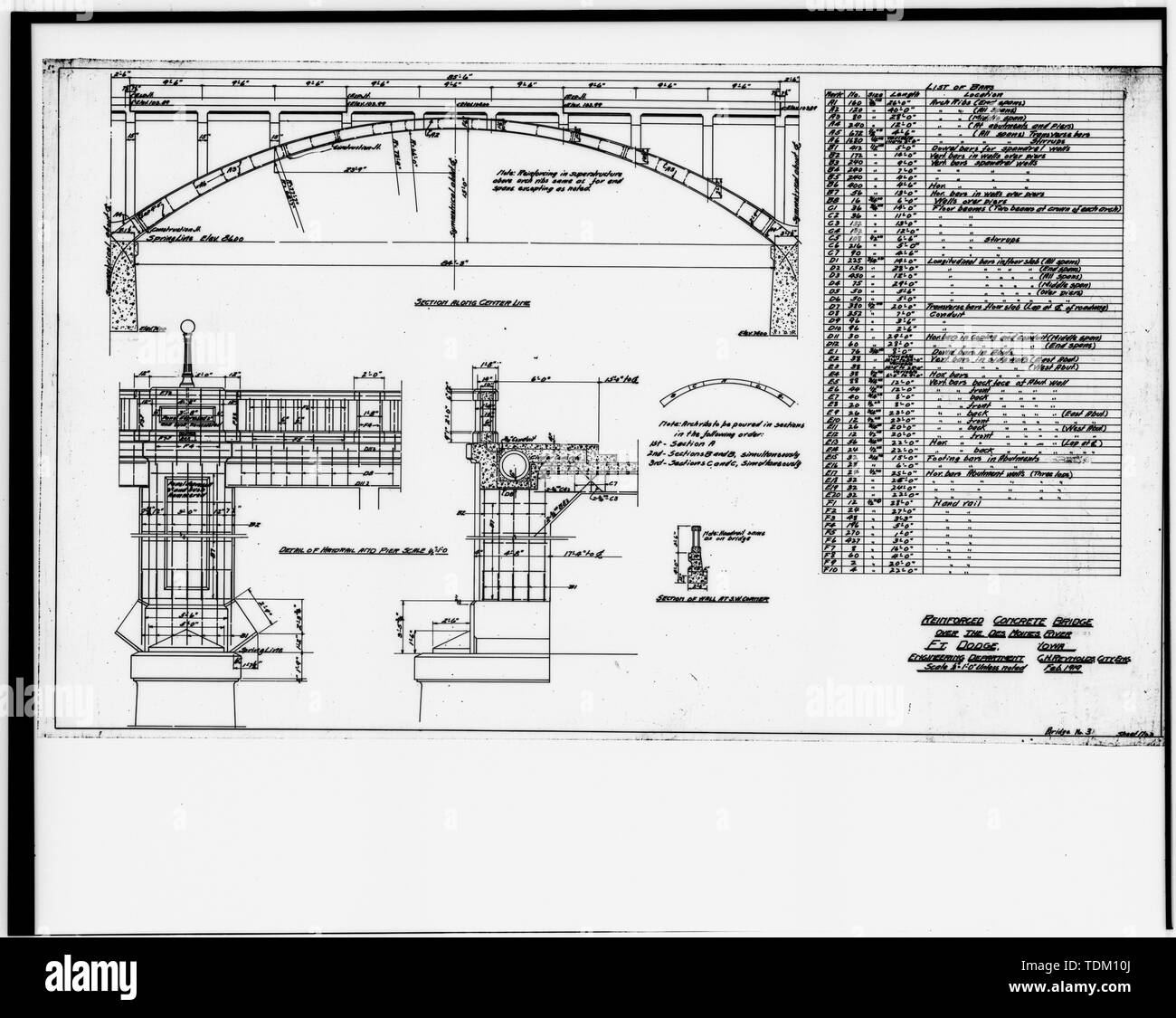 Original photograph of line drawing in possession of the City Engineer