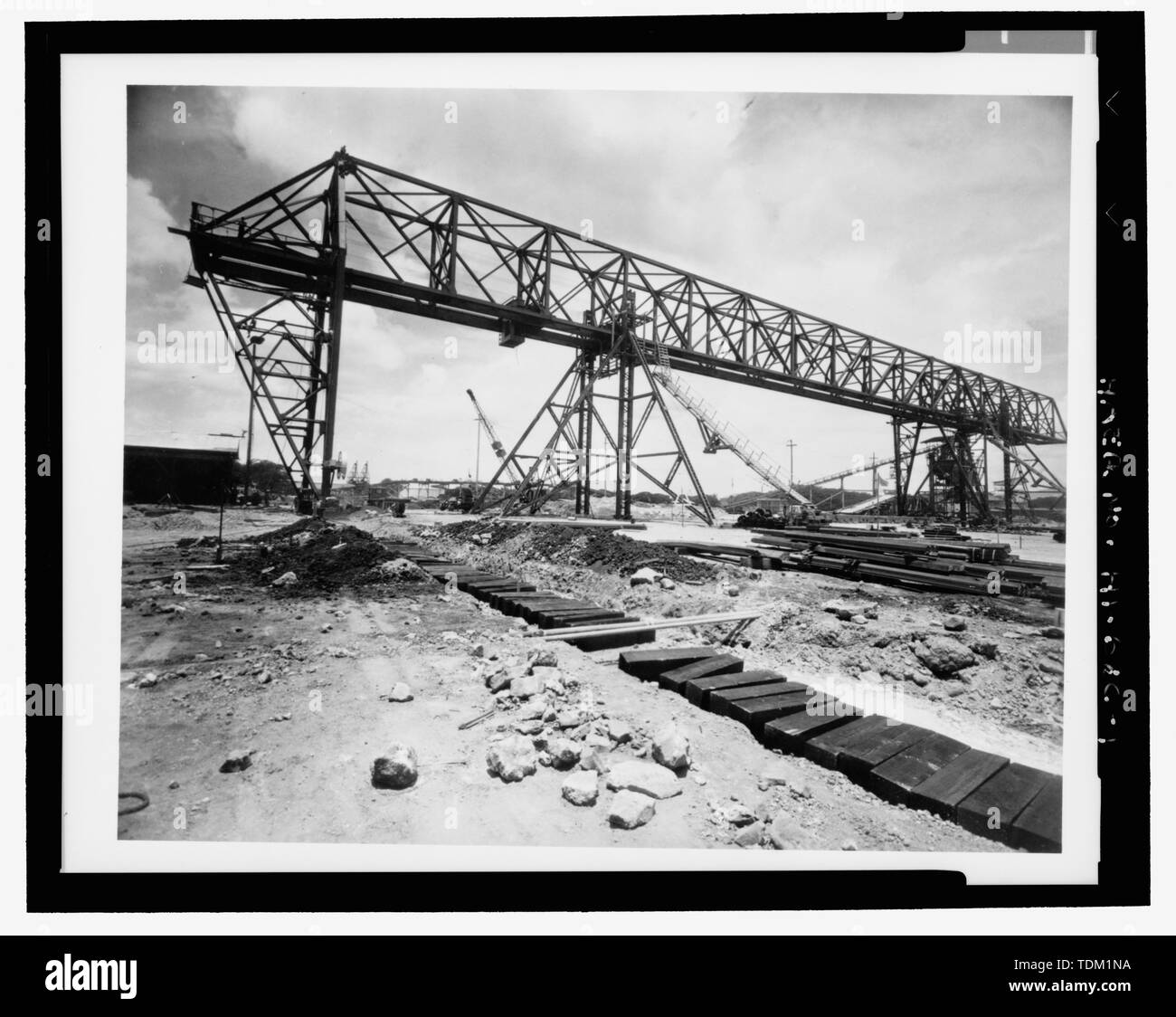 Overall view of gantry crane and storage yard. Taken June 20, 1940