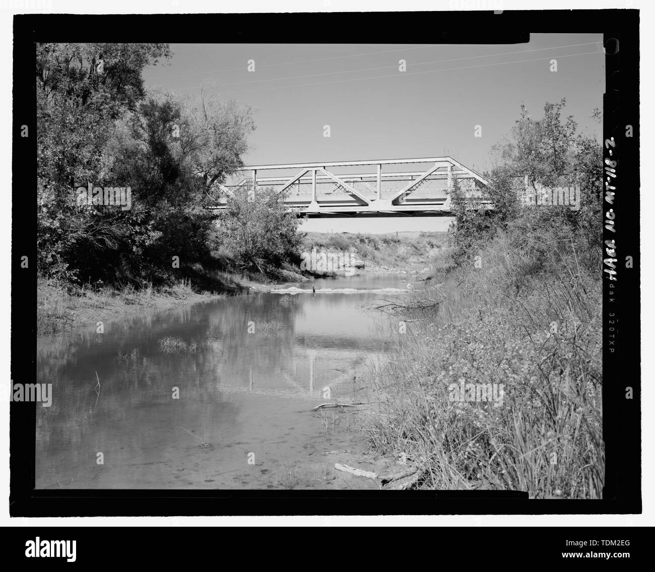 Overview of bridge; south side; view to north. Rosebud Creek Bridge