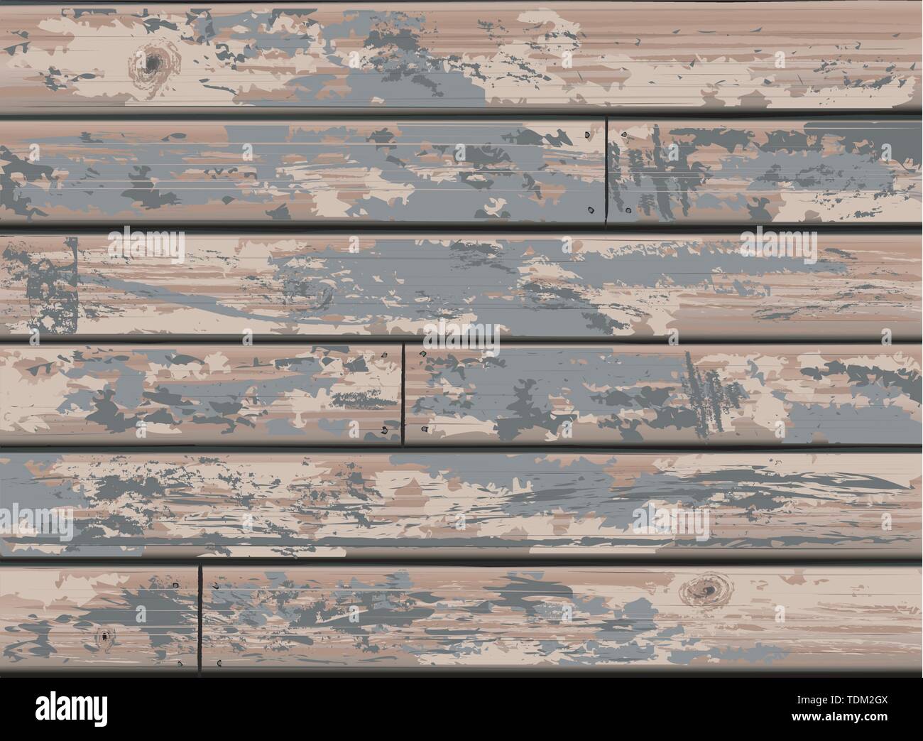 Vintage Grey Wooden Wall Background with Old Distressed Timber - vector Grouped and Layered, easy to edit colors EPS10 Stock Vector