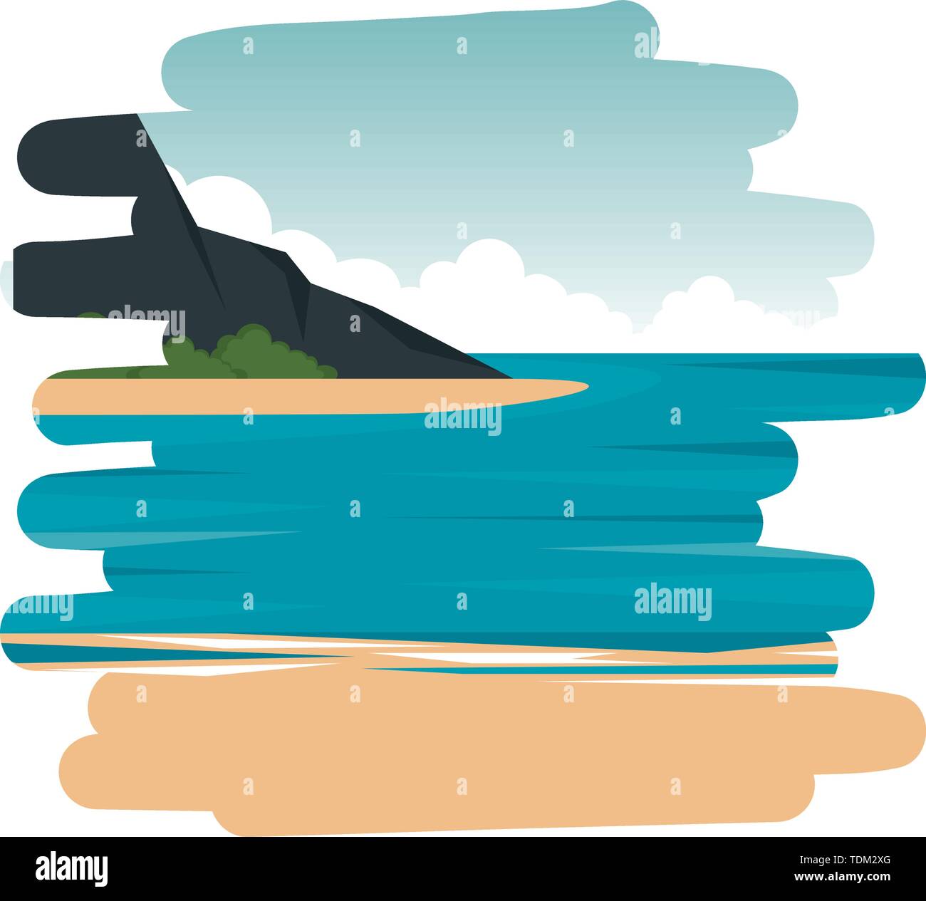 beach scene summer landscape icon Stock Vector Image & Art - Alamy