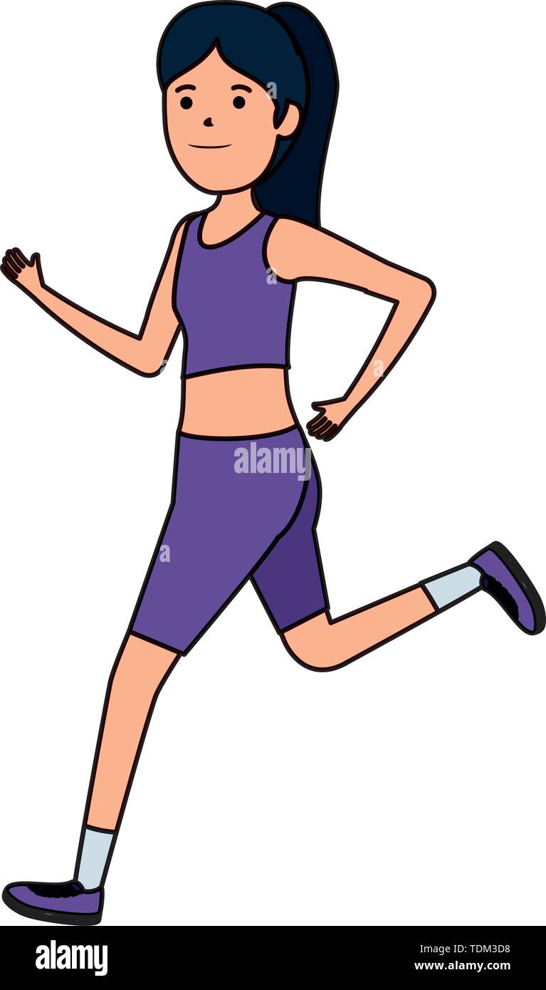 happy athletic girl running sport Stock Vector Image & Art - Alamy