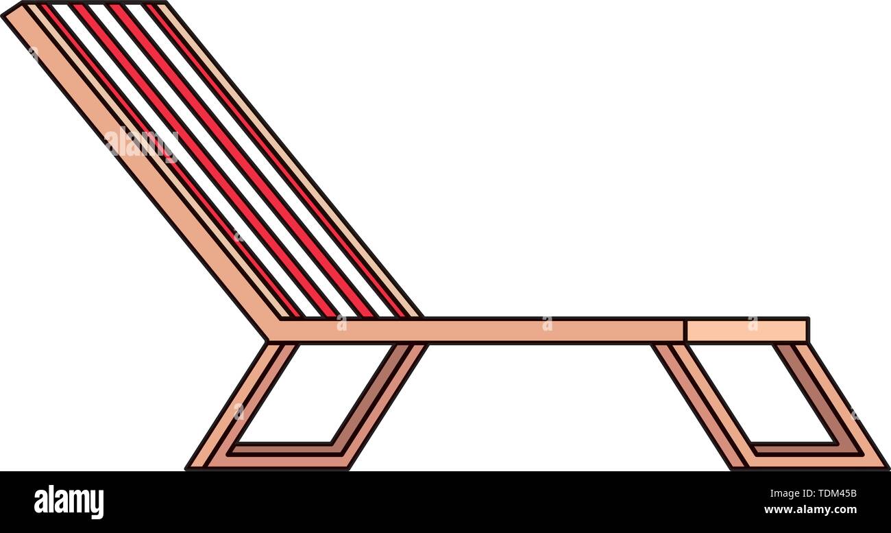 beach chair confort isolated icon Stock Vector