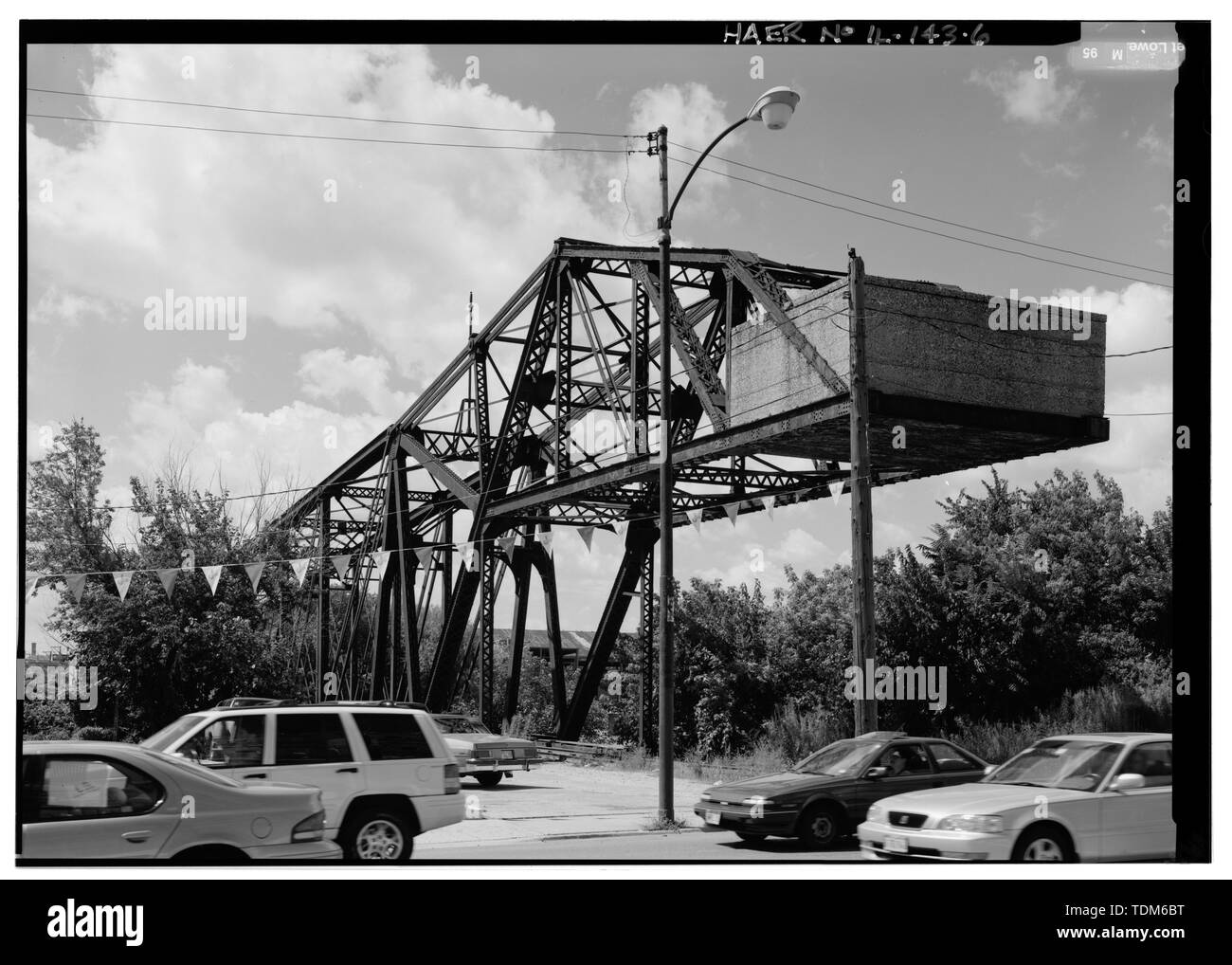 PERSPECTIVE VIEW OF CONCRETE COUNTERWEIGHT, LOOKING SW ACROSS NORTH