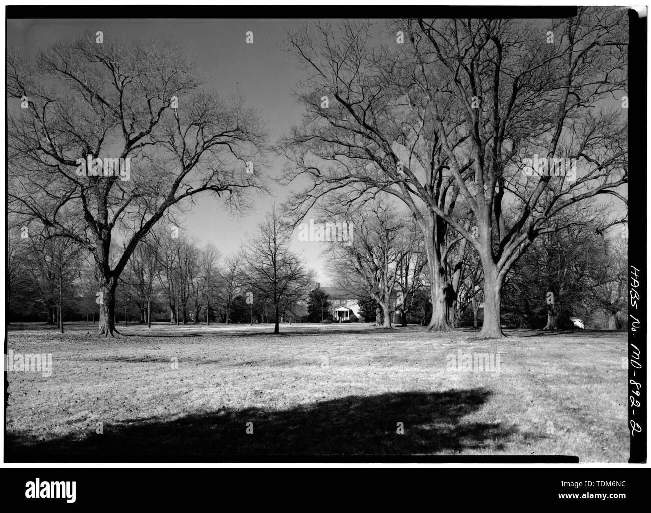 PERSPECTIVE VIEW OF EAST ELEVATION, VIEW FROM INSIDE GATES Bowlingly, State Route 18 vicinity