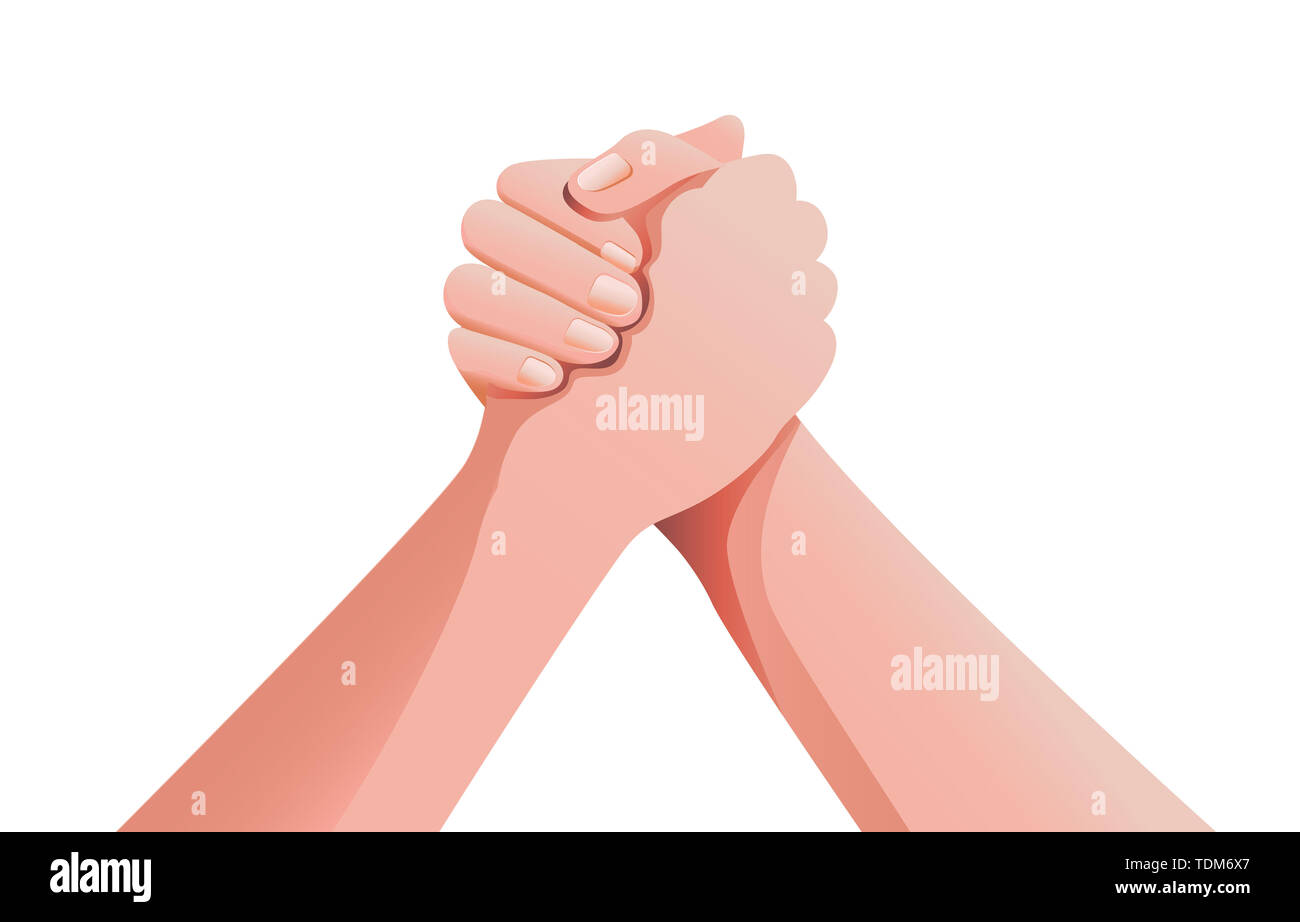 Hands holding hand for unity vector illustration Stock Photo Alamy
