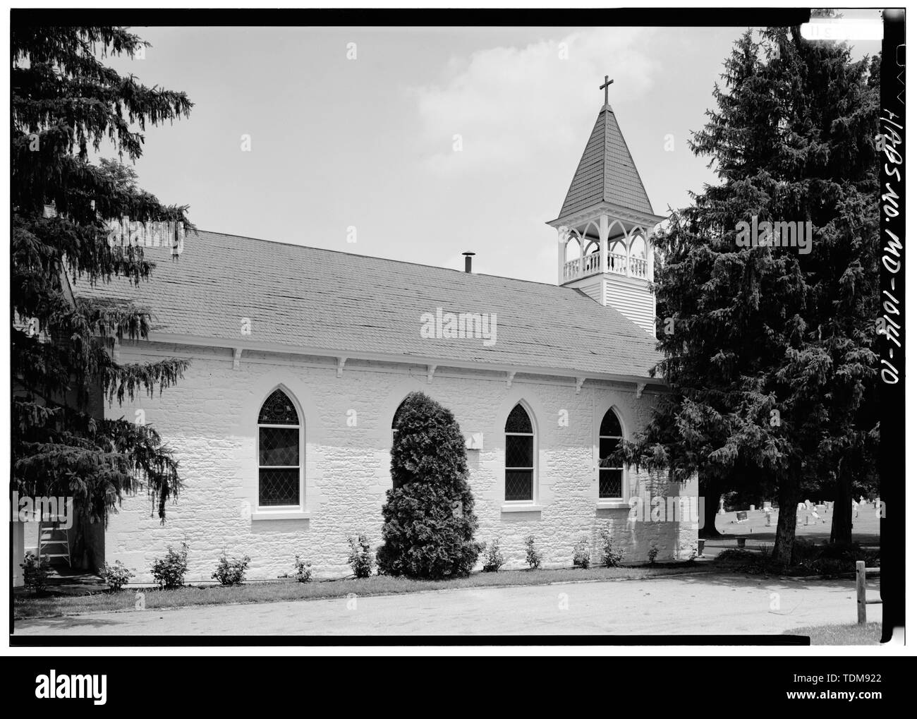 PERSPECTIVE VIEW OF SOUTH SIDE OF MAIN BLOCK, LOOKING NORTHEAST