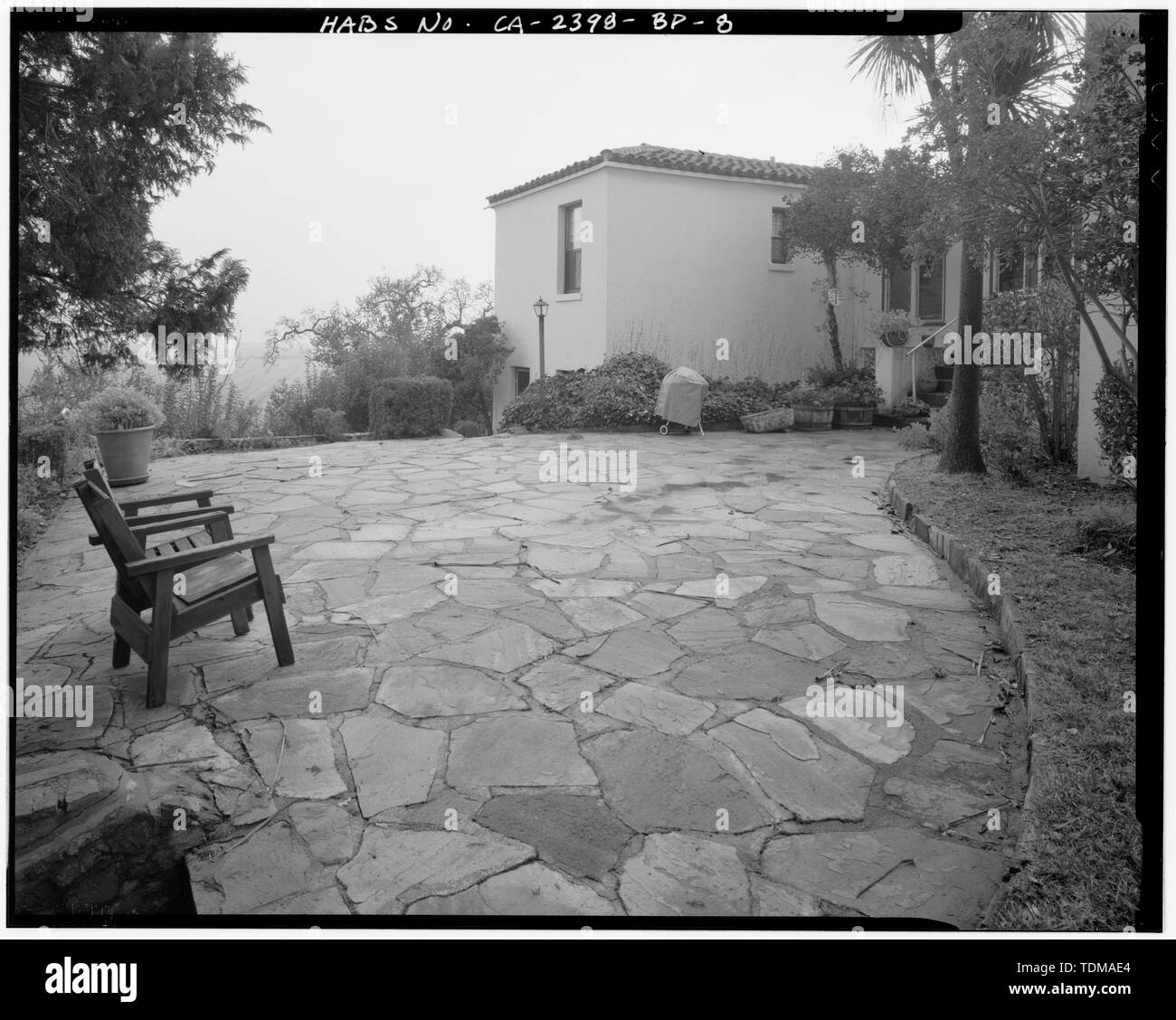 PATIO AND SOUTH WING, LOOKING SOUTH Hamilton Field, Base Commander's