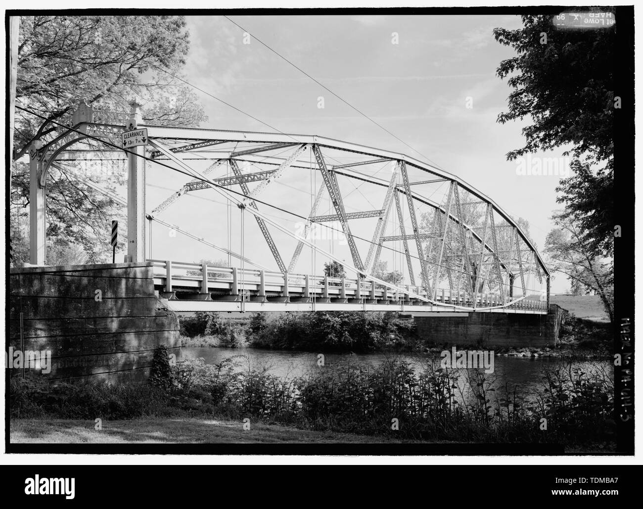 PERSPECTIVE FROM SOUTH. - Pine Creek Bridge, River Road spanning Pine Creek, Jersey Shore, Lycoming County, PA; Douglas, William O; Jarvis, Charles M; Berlin Iron Bridge Company; Grugan, John; Engles, J D; Klockner, H B; Forestman, A P; Storr, William S; Strebeich, T J; Christianson, Justine, transmitter; Pennsylvania Department of Transportation (PENNDOT), sponsor; Pennsylvania Historical and Museum Commission, sponsor; Lowe, Jet, photographer; Phipps, Linda, historian Stock Photo