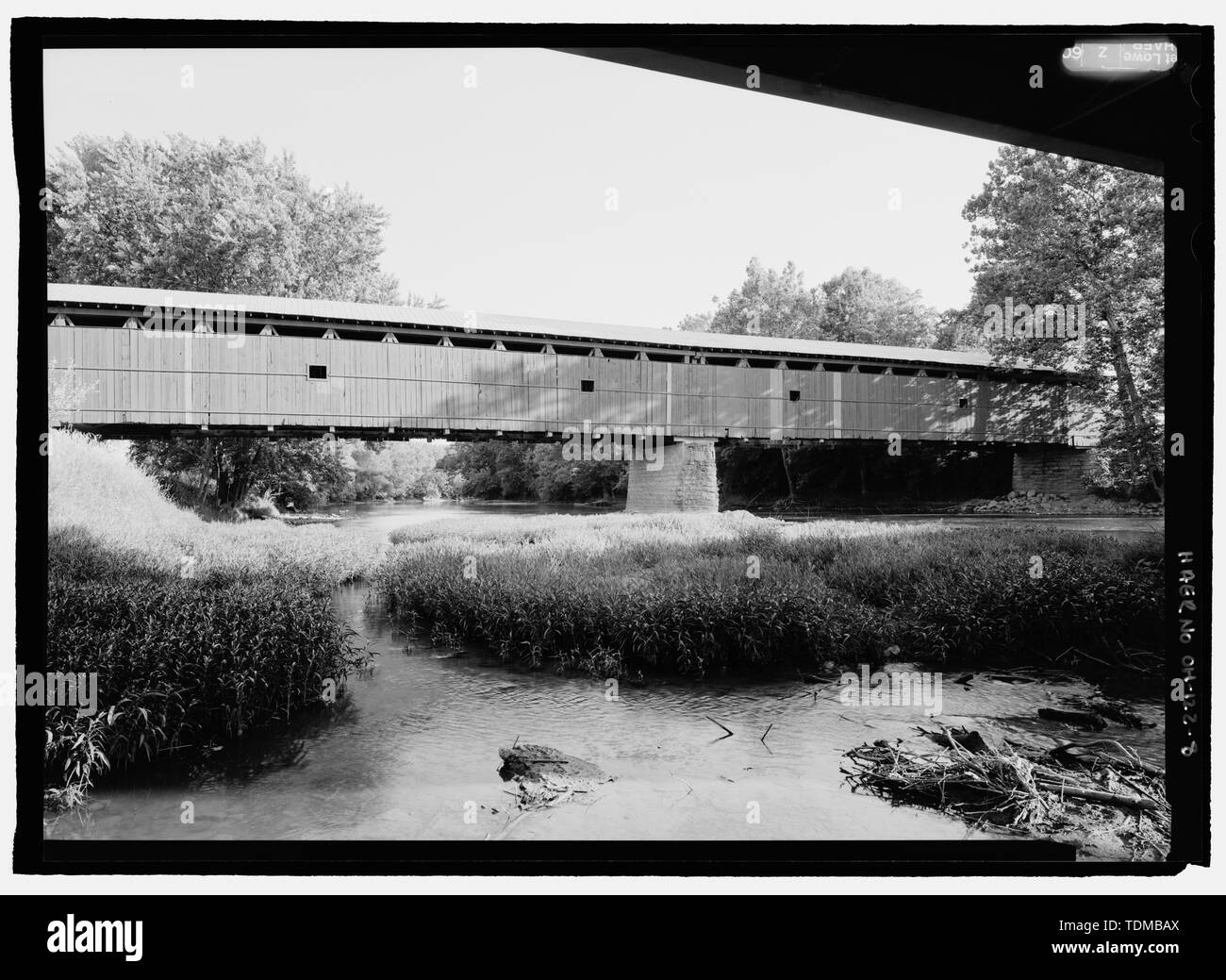 PERSPECTIVE FROM STREAM BED, SOUTH SOUTHWEST. Eldean Bridge, Spanning