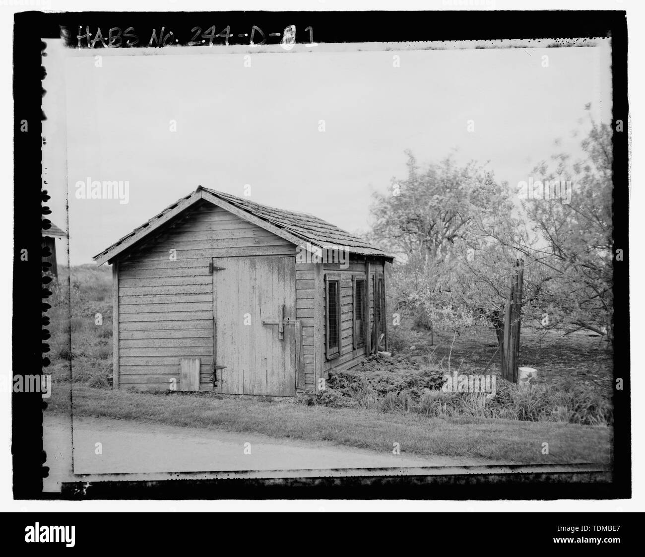 PERSPECTIVE OF CHICKEN COOP EXTERIOR AND ORCHARD LOOKING EAST FROM GRANARY Arnold Farm
