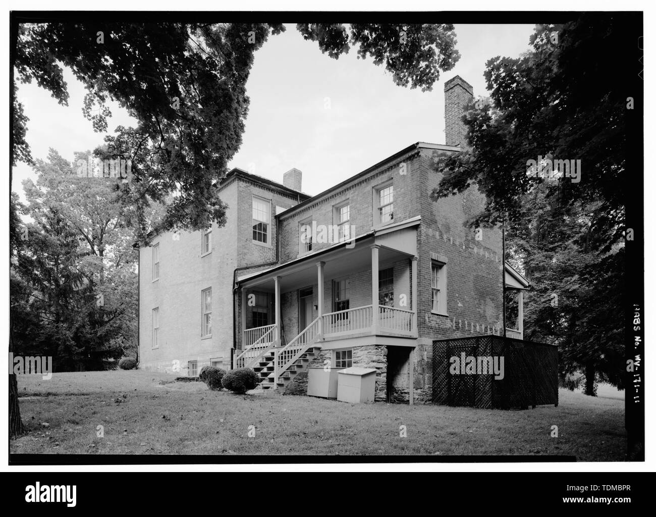 PERSPECTIVE VIEW FROM SOUTH OF WEST SIDE - Morrell House, Columbia and Fillmore Streets, Harpers Ferry, Jefferson County, WV; Storer College; Price, Virginia B, transmitter Stock Photo