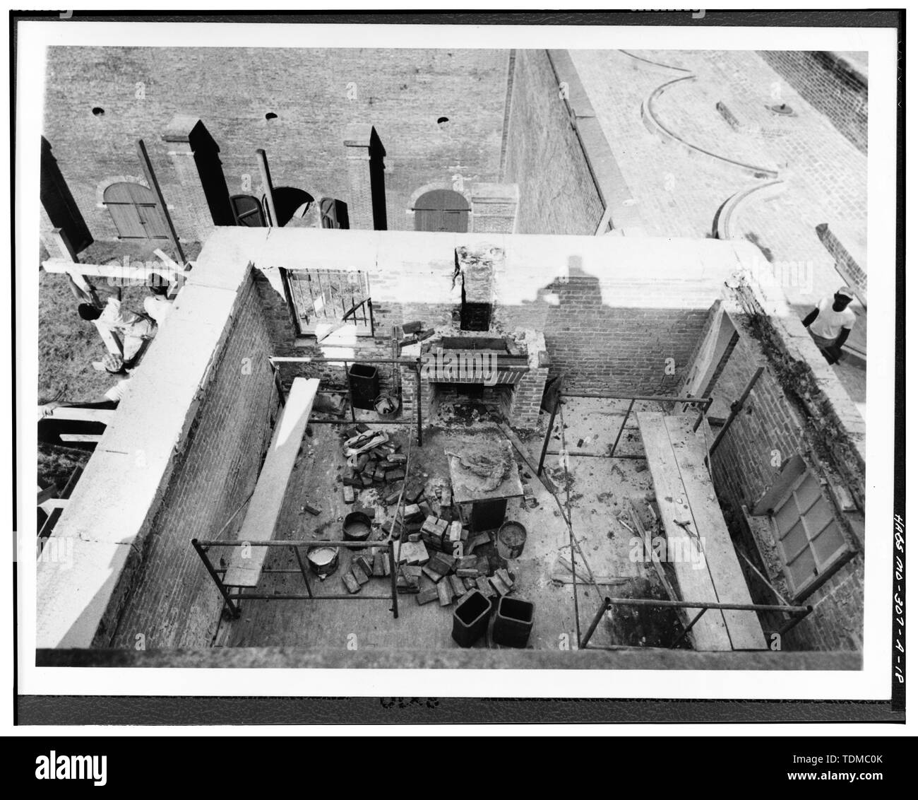 PERSPECTIVE VIEW INTO SECOND FLOOR, WEST ROOM (ROOF REMOVED) DURING