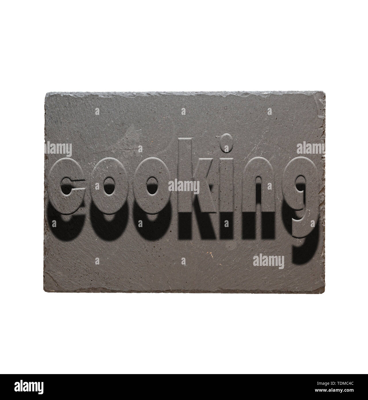 Font cooking with transparency of stone kitchen board. Concept: cooking ...