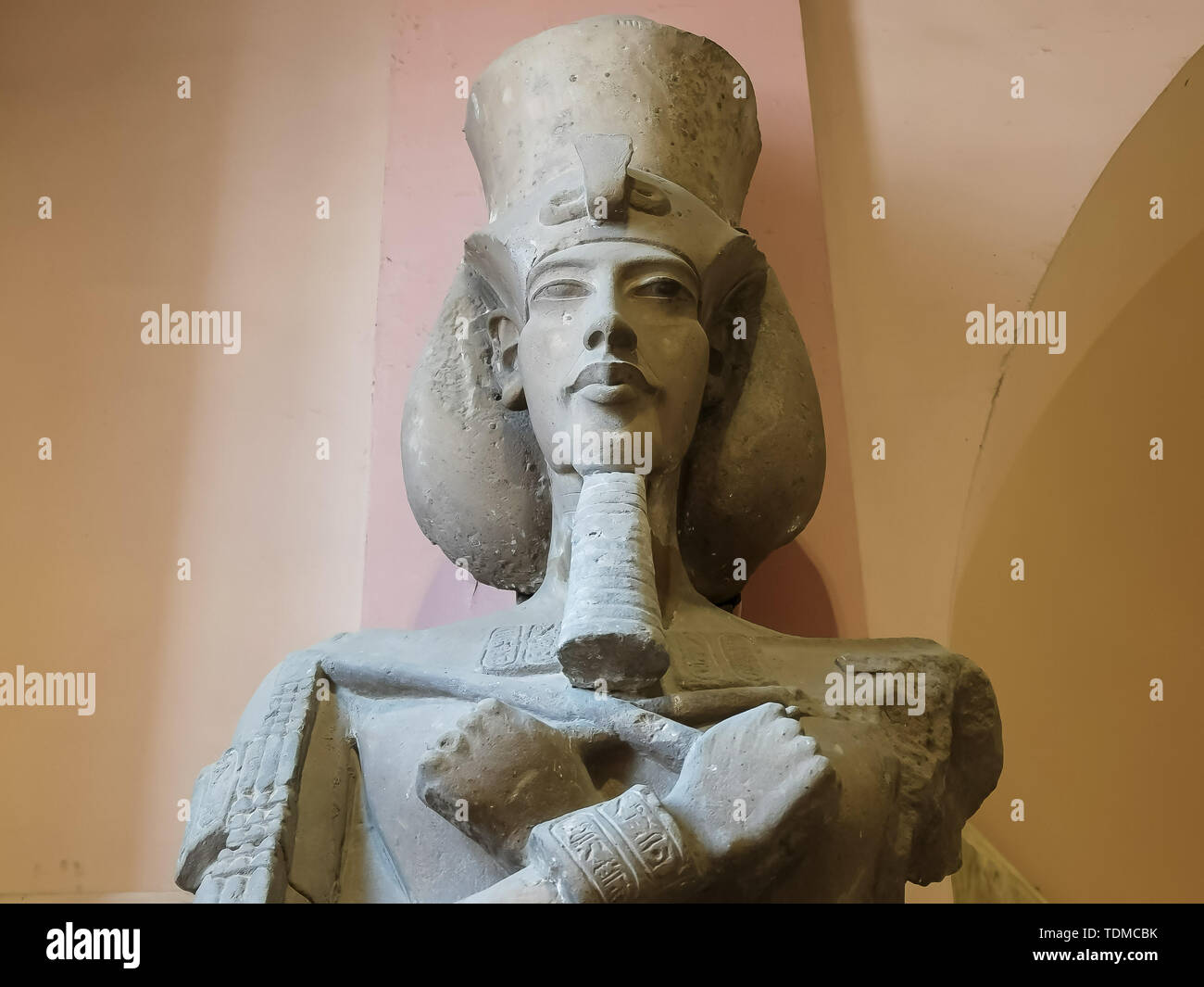 CAIRO, EGYPT- SEPTEMBER, 26, 2015: colossus of akhenaten in cairo, egypt Stock Photo