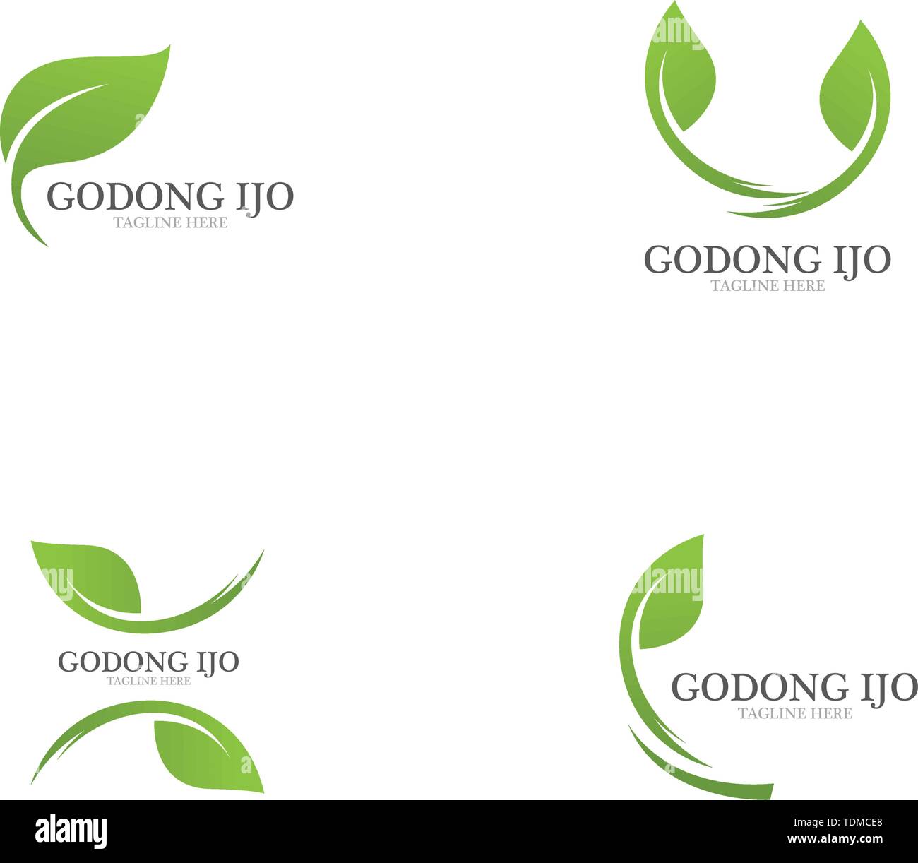 Logos of green leaf ecology nature element vector Stock Vector Image ...