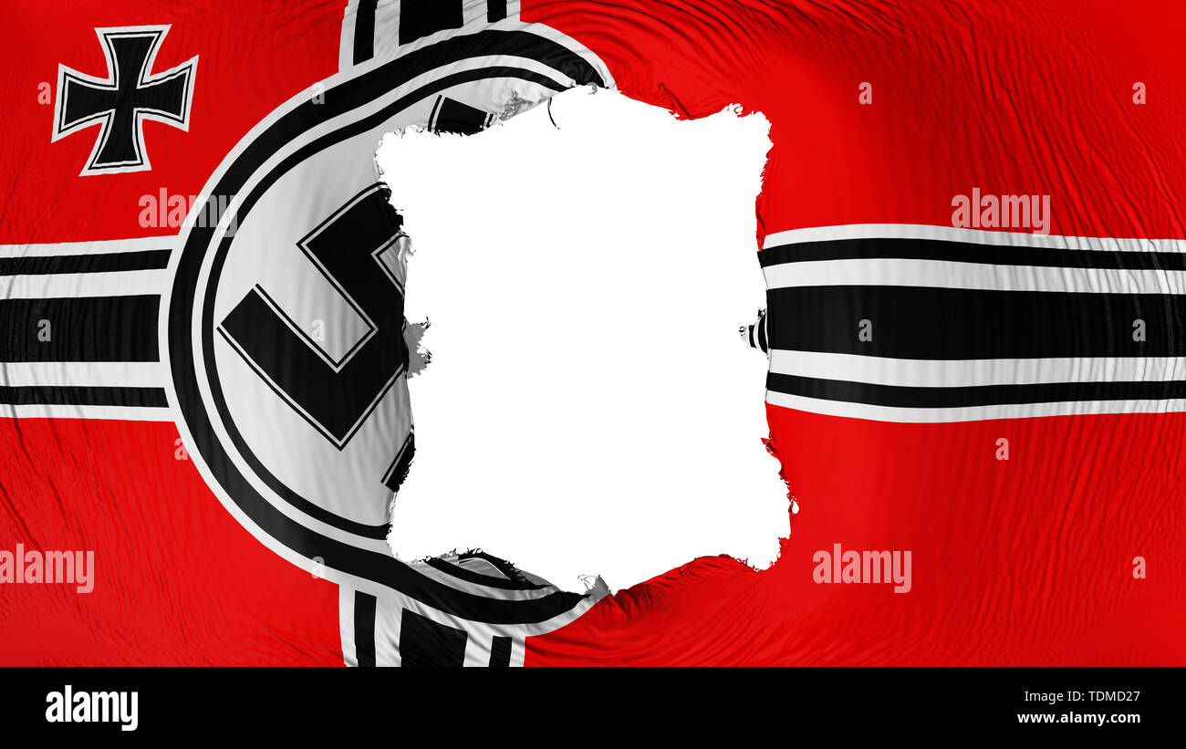 Square hole in the Germany Nazi flag Stock Photo