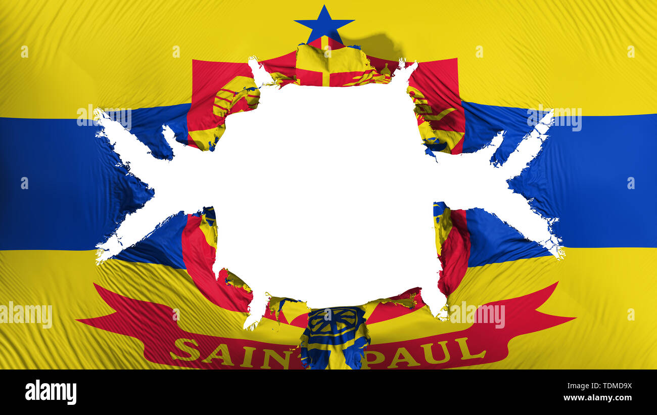 Saint Paul capital city flag with a big hole Stock