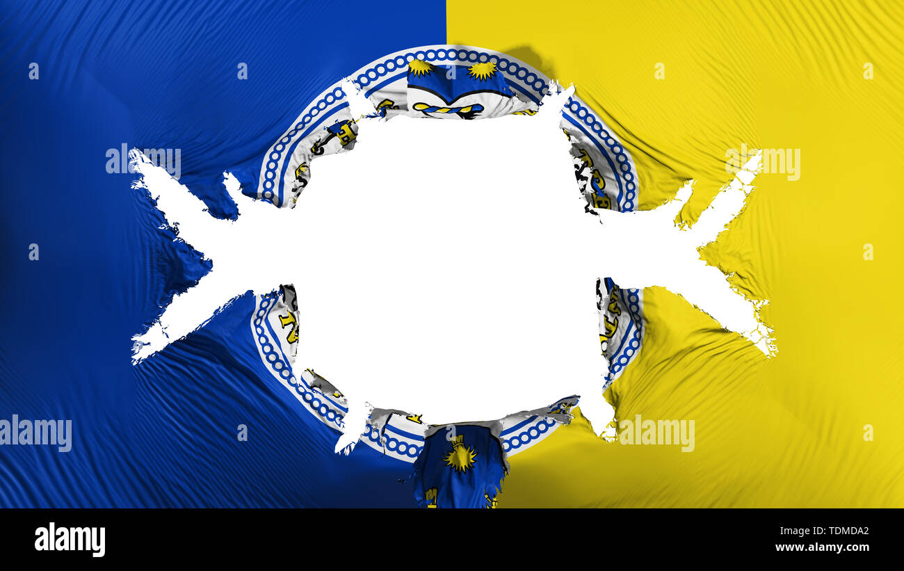 Trenton capital city flag with a big hole Stock Photo Alamy