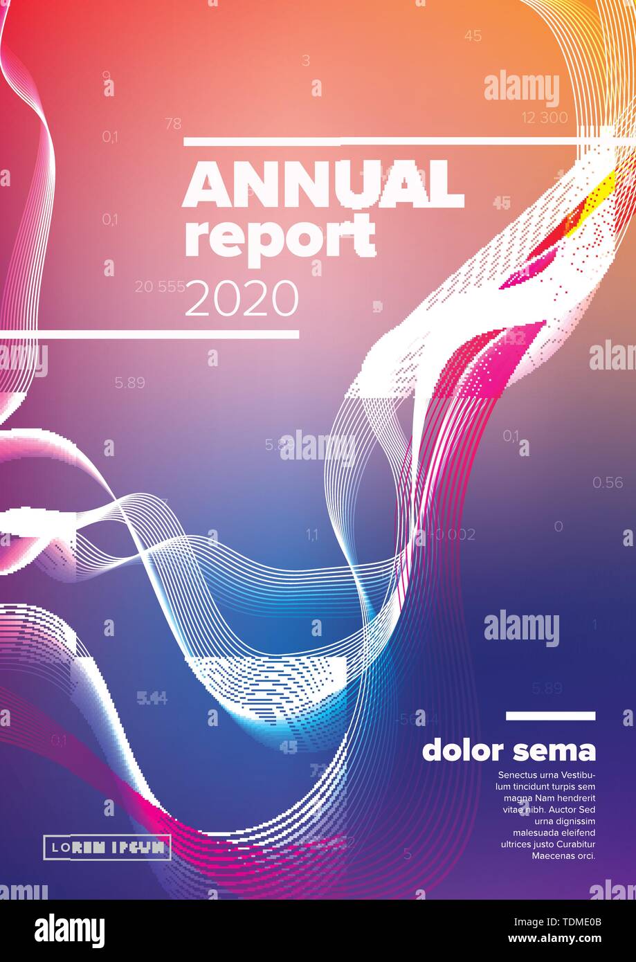 Vector Abstract Annual Report Cover Template With Sample Text And Abstract Background Blue And Red Vertical Version Stock Vector Image Art Alamy