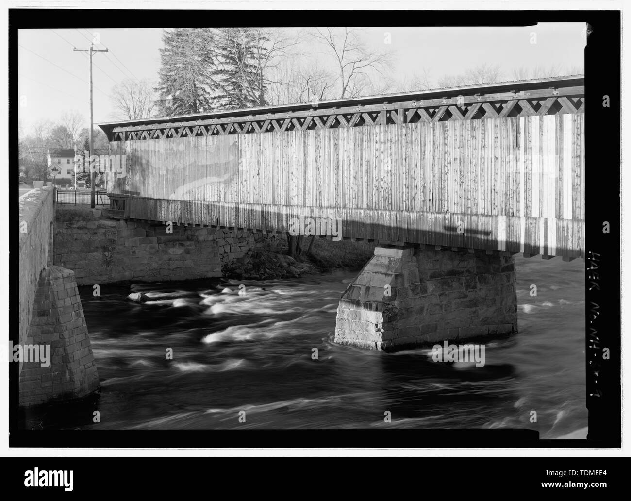 PERSPECTIVE, SOUTH SIDE. Contoocook Railroad Bridge, Spanning