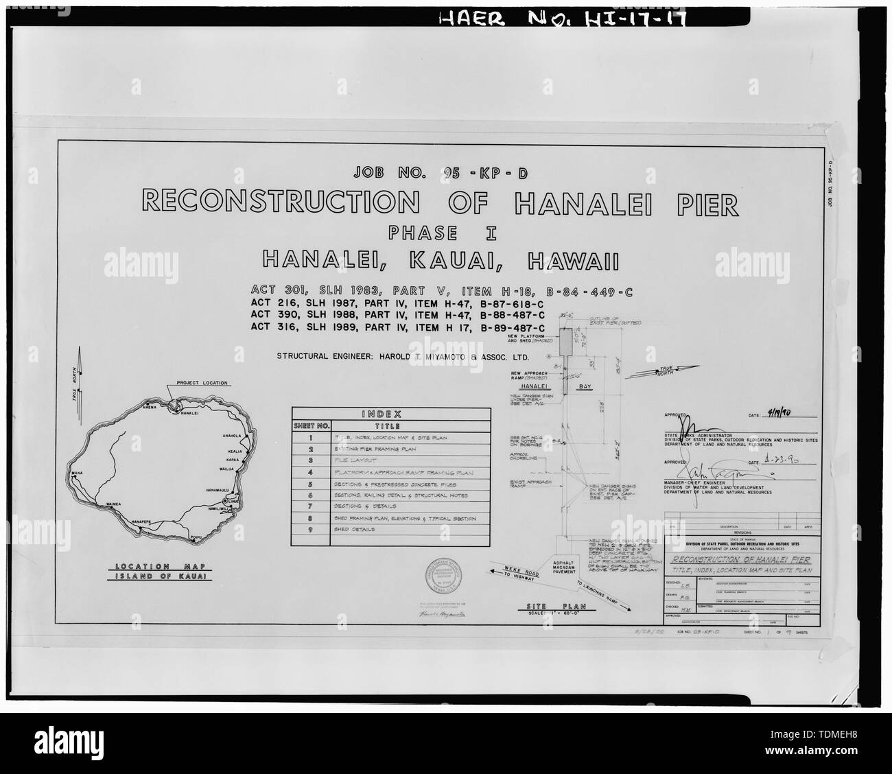 PHASE I SITE PLAN DLNRState Parks, April 1990 Hanalei Pier