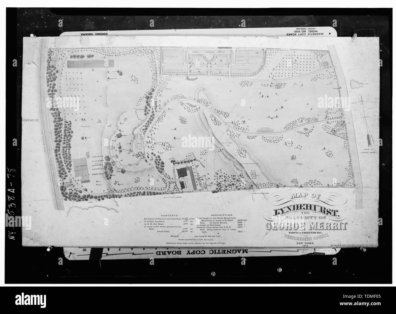 PHOTOCOPY OF 1873 MAP OF LYNDHURST Lyndhurst, Main House, 635 South Broadway, Tarrytown